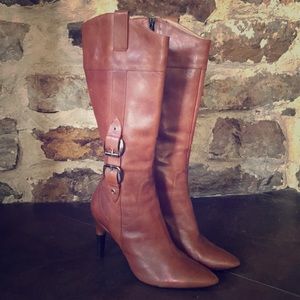 Via Spiga Lyra leather boots Cognac sz 9 EUC